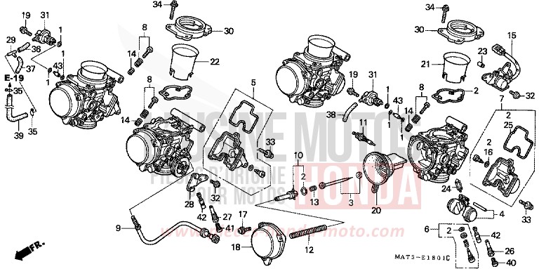 CARBURETOR (COMPONENT PARTS) for Super Blackbird TITANIUM METALLIC (YR183) from 1998